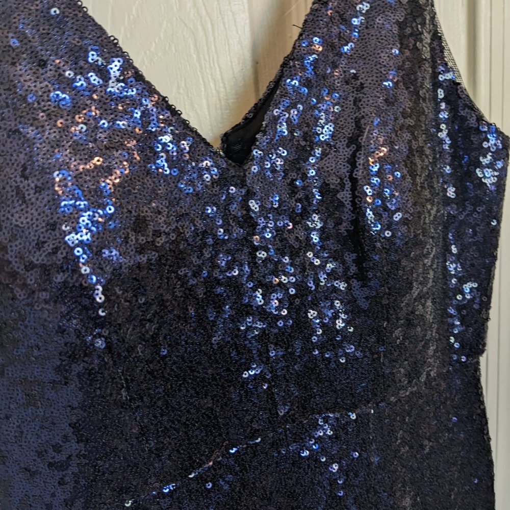 NWT MIDNIGHT BLUE SEQUIN SHEATH!  | 8 |  Some stretch | Wedding, Gala | SIZZLES - Picture 2 of 9